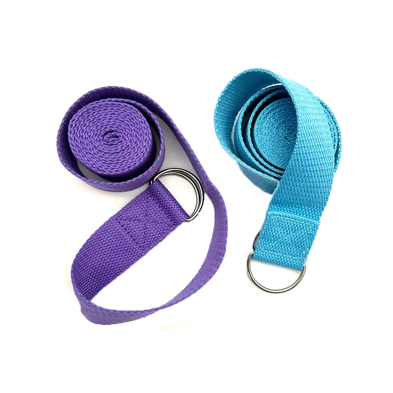 1.8mx3.8cm Yoga Strap Durable Cotton Exercise Straps/Adjustable D-Ring Buckle Gives Flexibility for Yoga Stretching