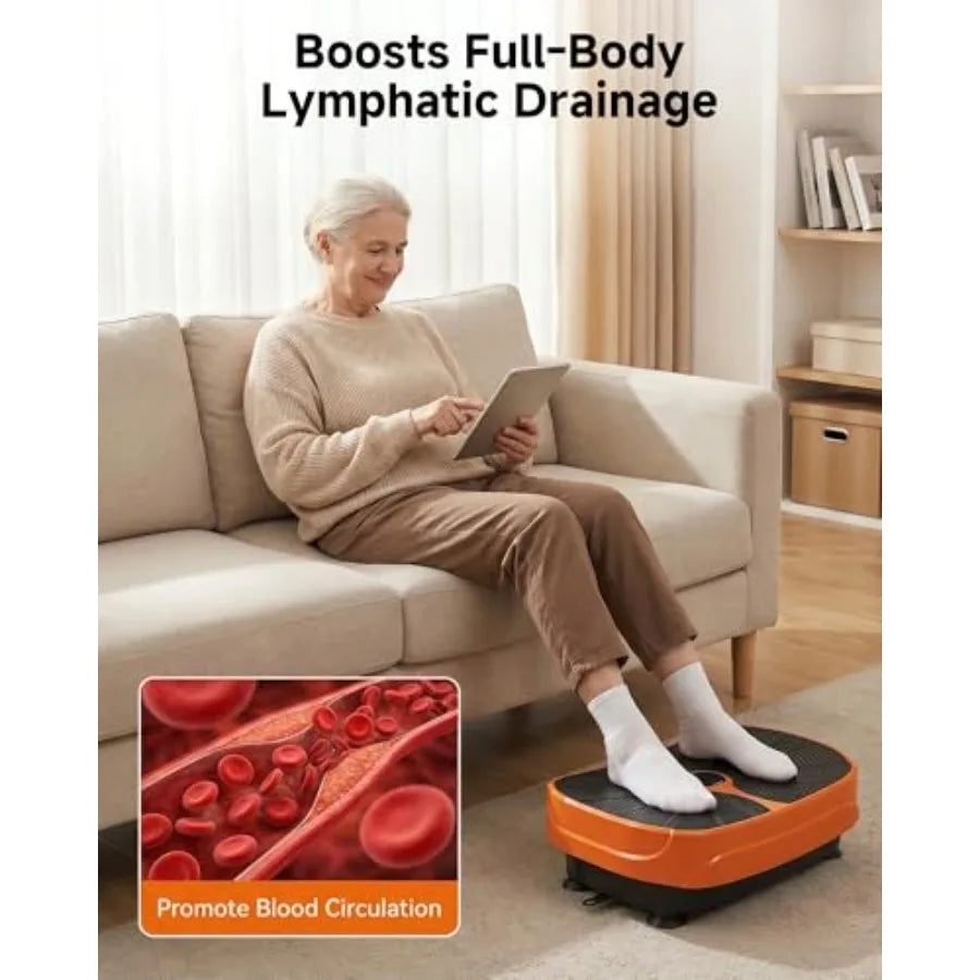 Vibration Plate Exercise Machine for Lymphatic Drainage Weight Loss/Full Body Workout Fitness Platform with Remote Vibrating