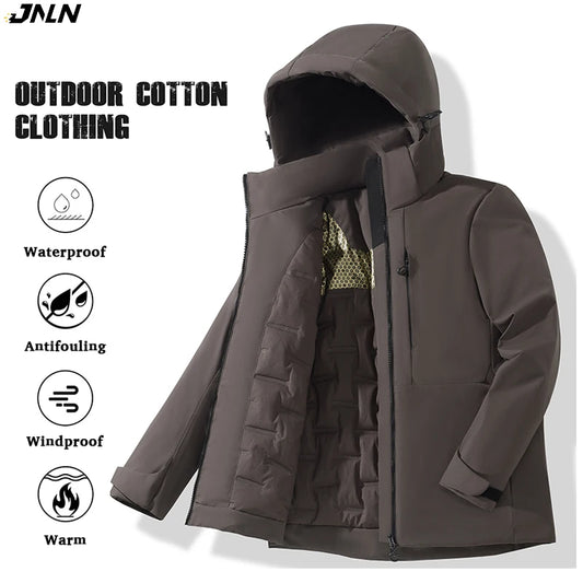 JNLN Unisex Waterproof Fleece Jackets Winter Windproof Thermal Windbreaker/Men Hiking Camping Skiing Climbing Raincoat