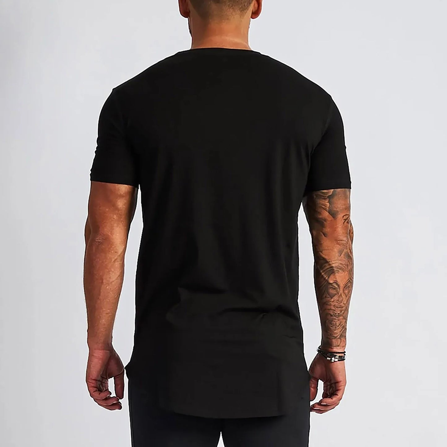 Men's Solid Color T-Shirts Summer Short Sleeve O-Neck Tees/Tops Gym Sport Casual Clothes Breathable Cotton Clothes