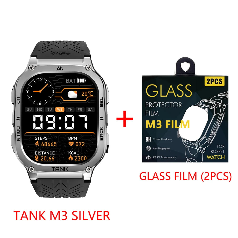 Original KOSPET TANK M3 Smart Watches For Men Smartwatch/480mAh Electronic Digital Fitness AMOLED AOD Bluetooth Watches