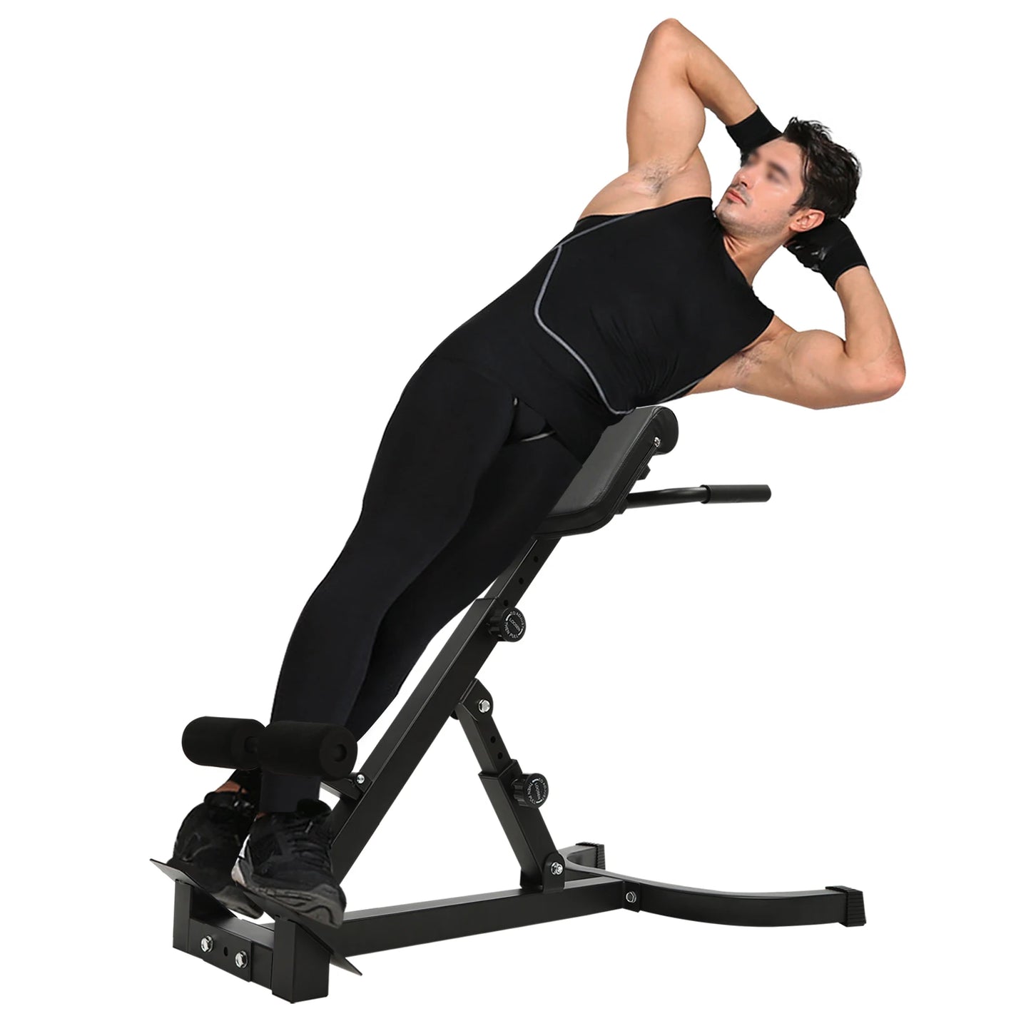 103*70*113 cm/ 40.55*27.55*44.48 in Black Home Fitness Workout/Roman Chair Hyperextension Back Extension Bench Adjustable