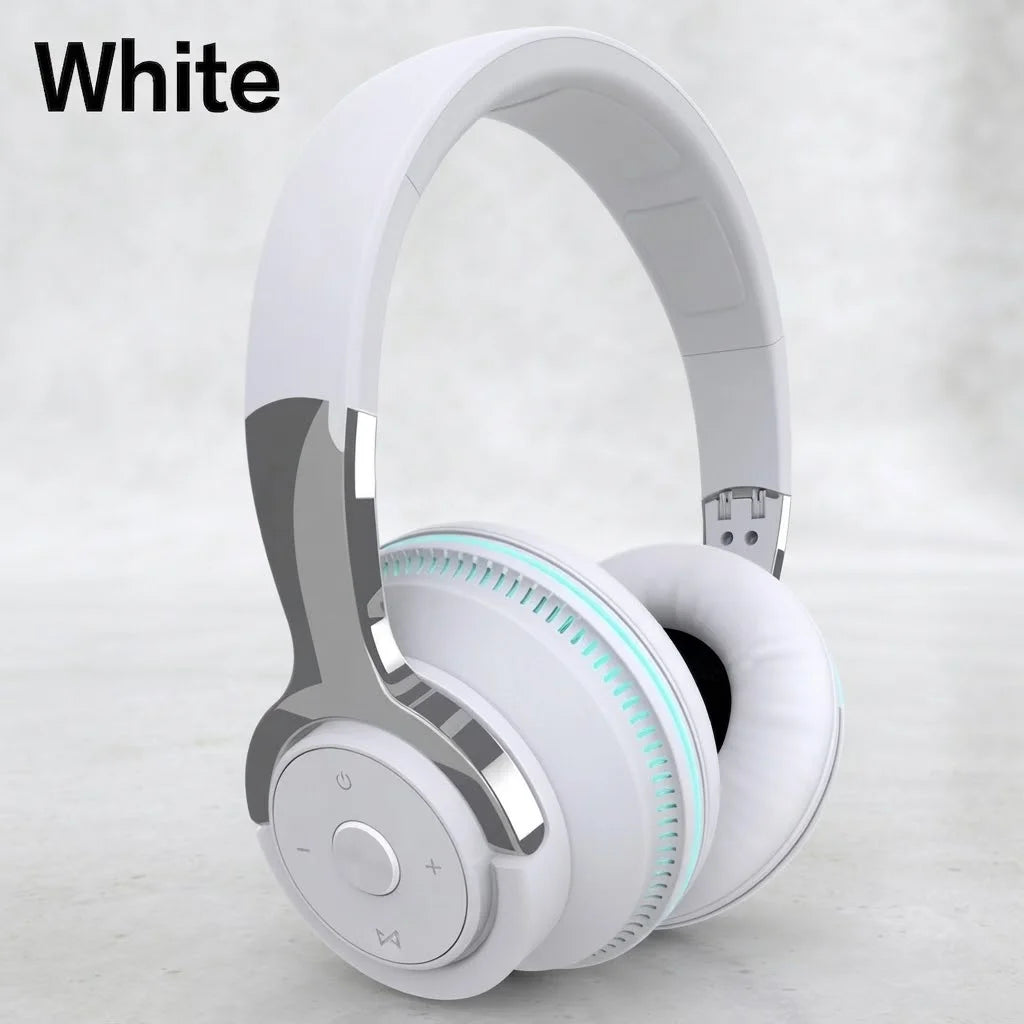 Bluetooth 5.1 Wireless Headphones Stereo Over Ear Headset/with Microphone Foldable Adjustable Lightweight Design Comfortable Fit