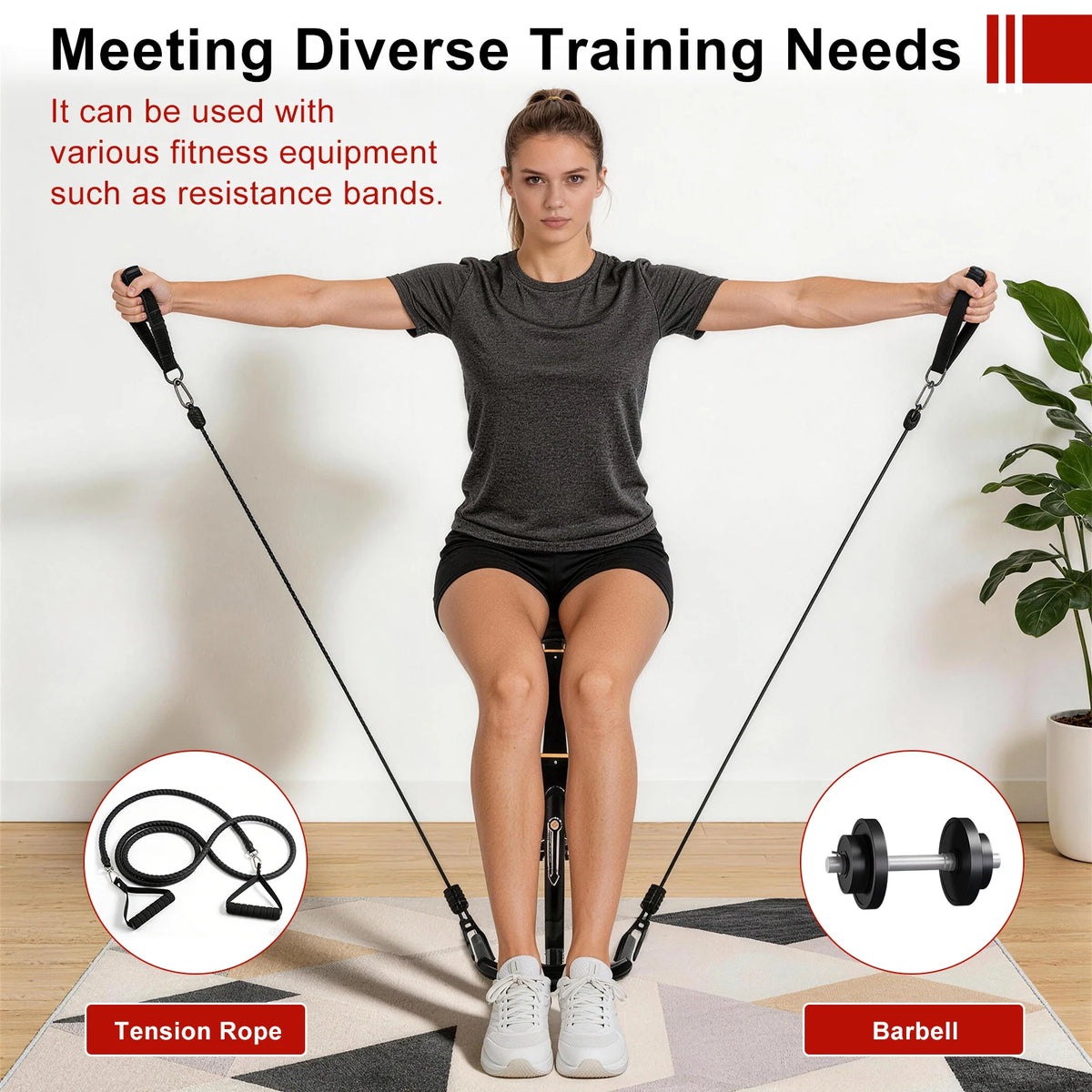 Squat Machine for Home Gym Adjustable Glute Leg Core Strengthener/Assisted Squat Trainer with Variable Resistance Intensity