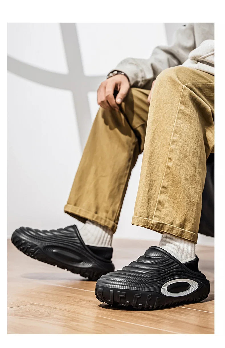 New Fashion Cotton Men's Slippers Winter Warm Plush Men Slides/Waterproof Men Indoor Outdoor Men's Warm Shoes