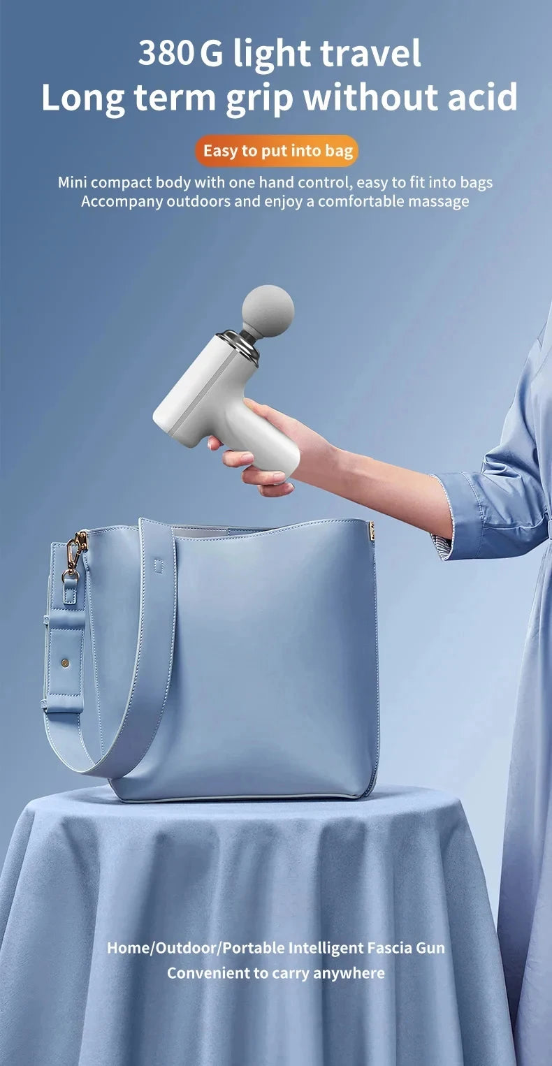 Portable Electric Massage Gun  with 4 Interchangeable Heads/& LED Light for Full Body Relaxation Electric Massage Gun