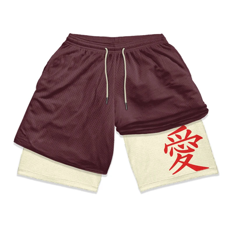 Stylish 2 in 1 Workout Running Shorts for Men Gym Athletic/Quick Dry Shorts with Liner Summer Casual Print Shorts with Pockets