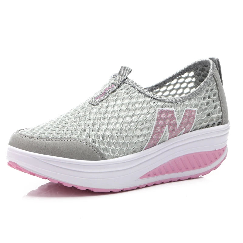 Shoes Women Mesh Flat Shoes Sneakers Platform Shoes Women Loafers/Breathable Air Mesh Swing Wedges Shoe Breathable Flats