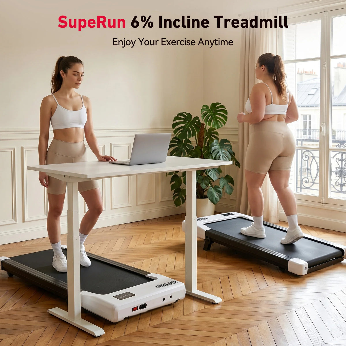 Walking Pad Under Desk Treadmill 2 in 1 Portable Treadmill/with Remote Control LED Display 2.5HP Walking pad for Home Gym