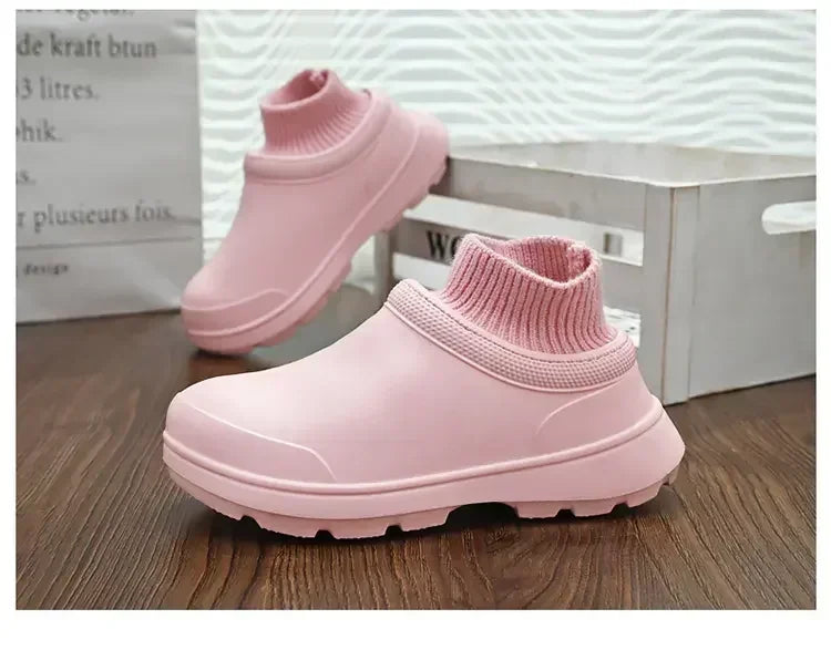 Winter Warm Kitchen Non-slip Waterproof Restaurant Working Shoes/Eva Chef Cotton Slippers Size 36-47
