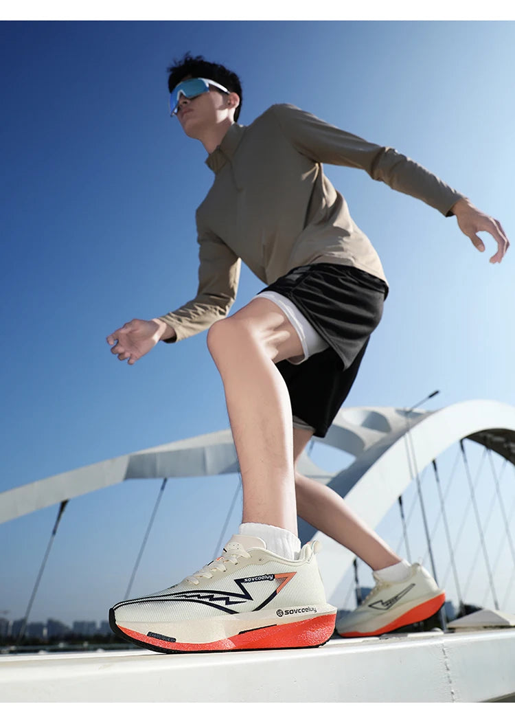 Running Shoes Carbon Marathon Men Sports Breathable/Lightweight Women's Comfortable Athletic Nonskid Sneakers