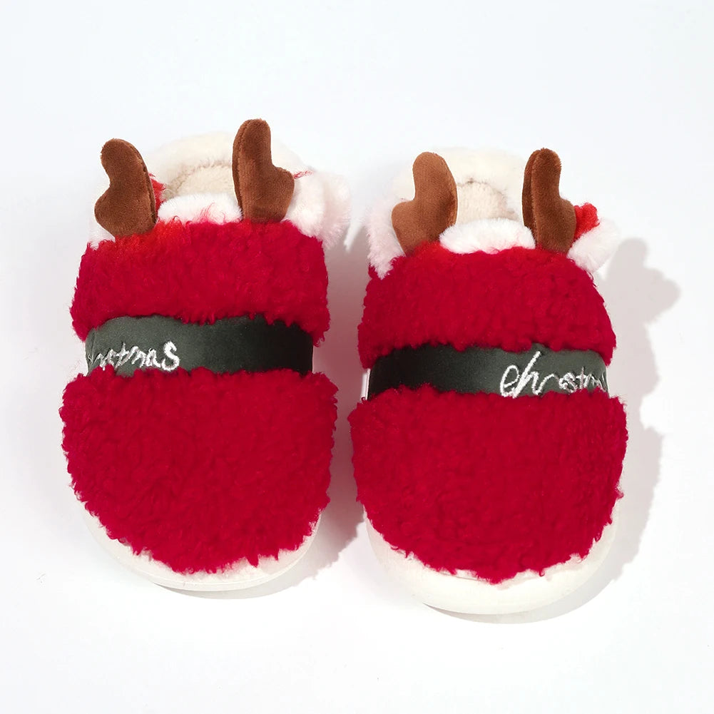 Christmas Comfy Flat Slippers Non-Slip/Cute Bedroom Slides Soft Fluffy Women Slippers