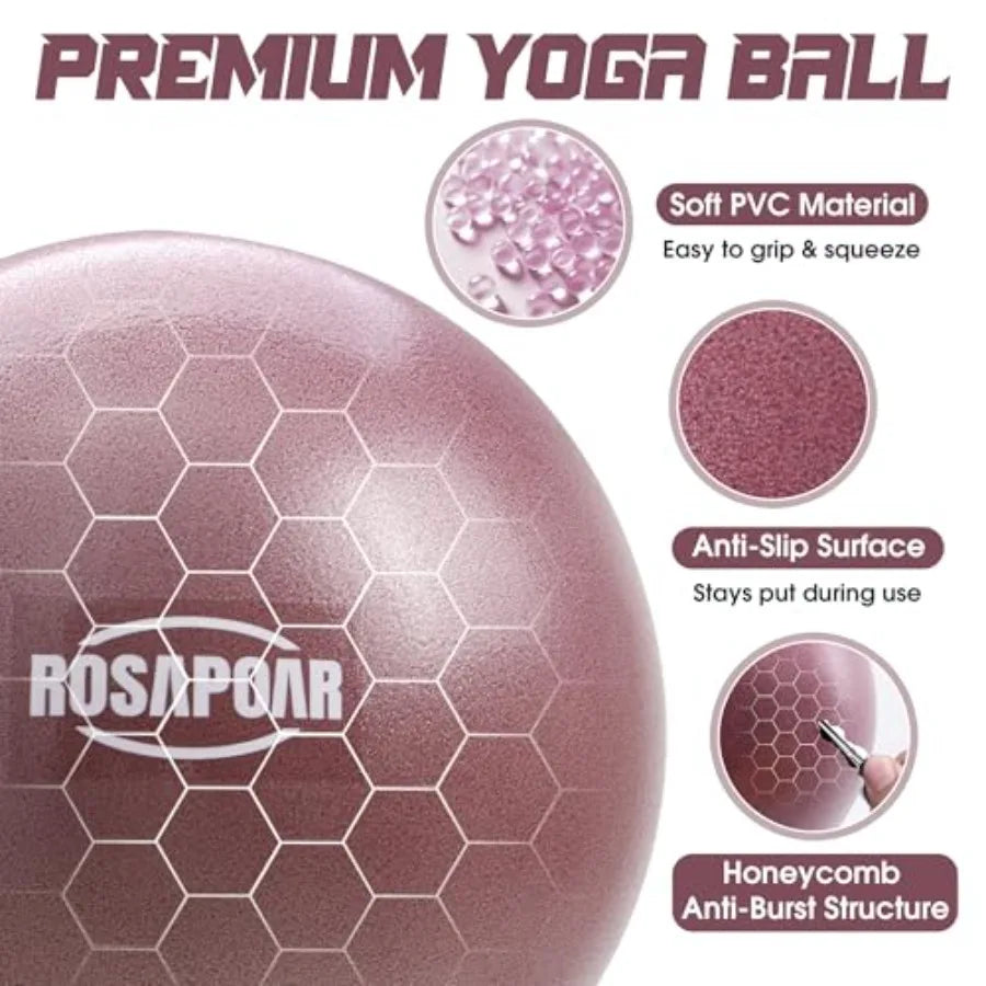 Small Exercise Ball 9 Inch Mini Pilates Ball, Anti-Burst Yoga Ball/for Stretching and Core Strength Workout Physical Therapy