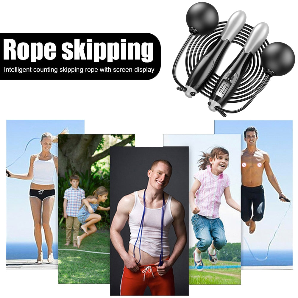Counting Jump Rope ball Steel PVC Skipping Rope/Exercise Adjustable Cordless jump rope