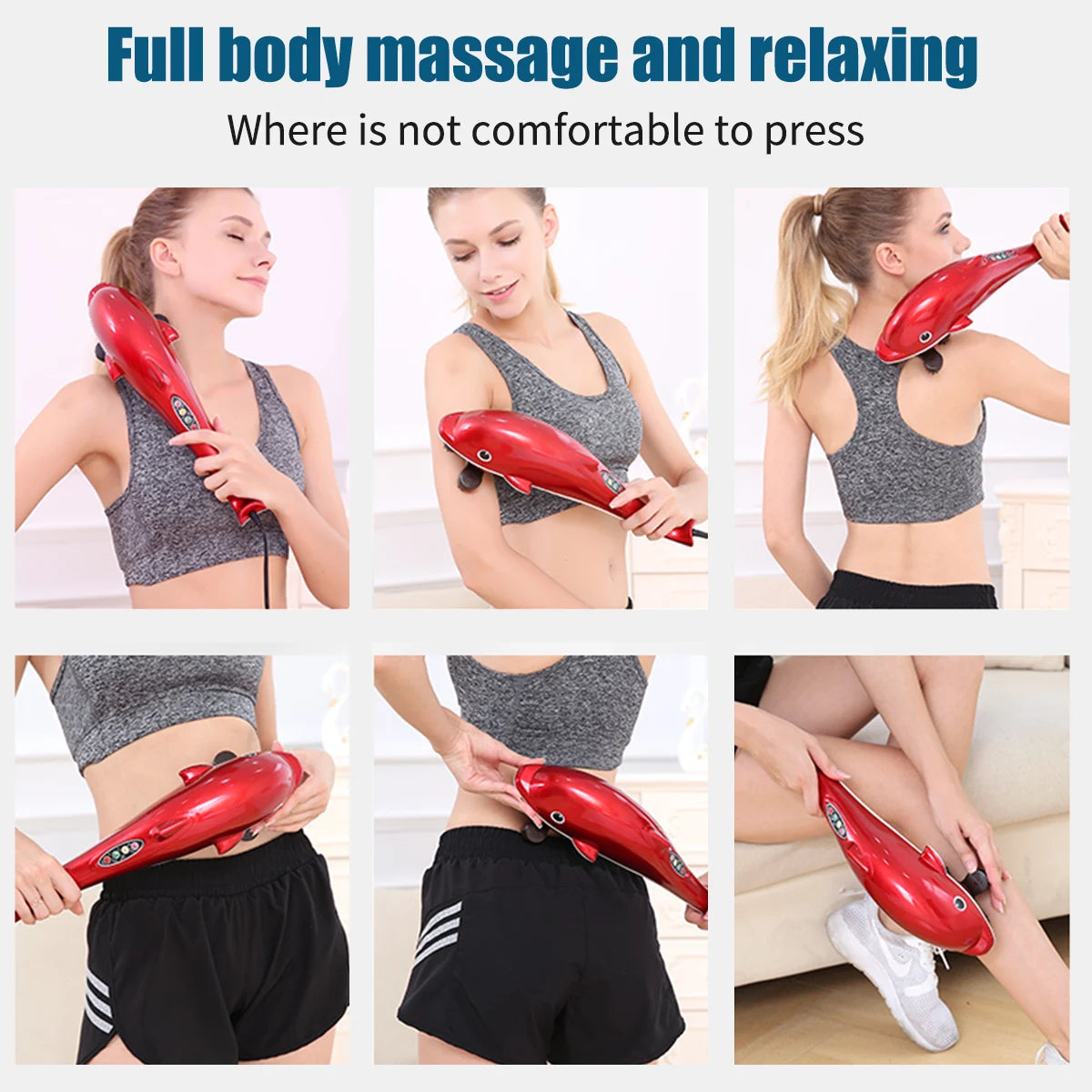 Dolphin Hammer Massager for Back Massage Vibration/Stick Roller Cervical Body  relax Massage Gun