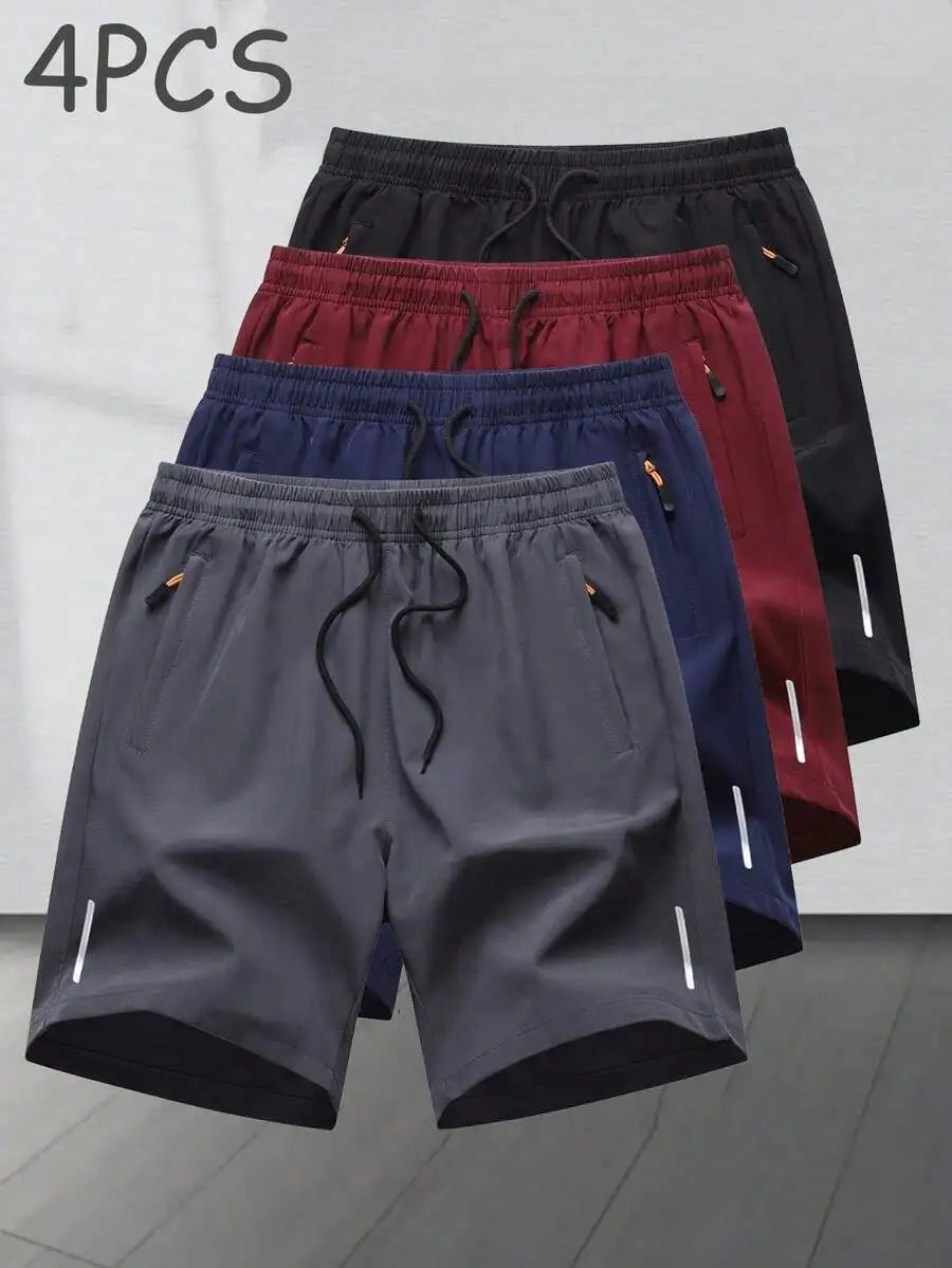 4pcs/Set Men's Casual Sports Shorts Loose Running Fitness/Training Breathable Bermuda Shorts Outdoor Beach Pants