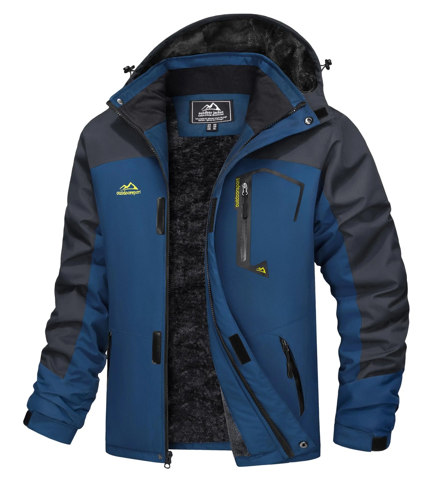 Men's Water-Resistant Ski Jacket Winter Fleece Lined/Snow Coat Warm Windproof Outdoor Jacket