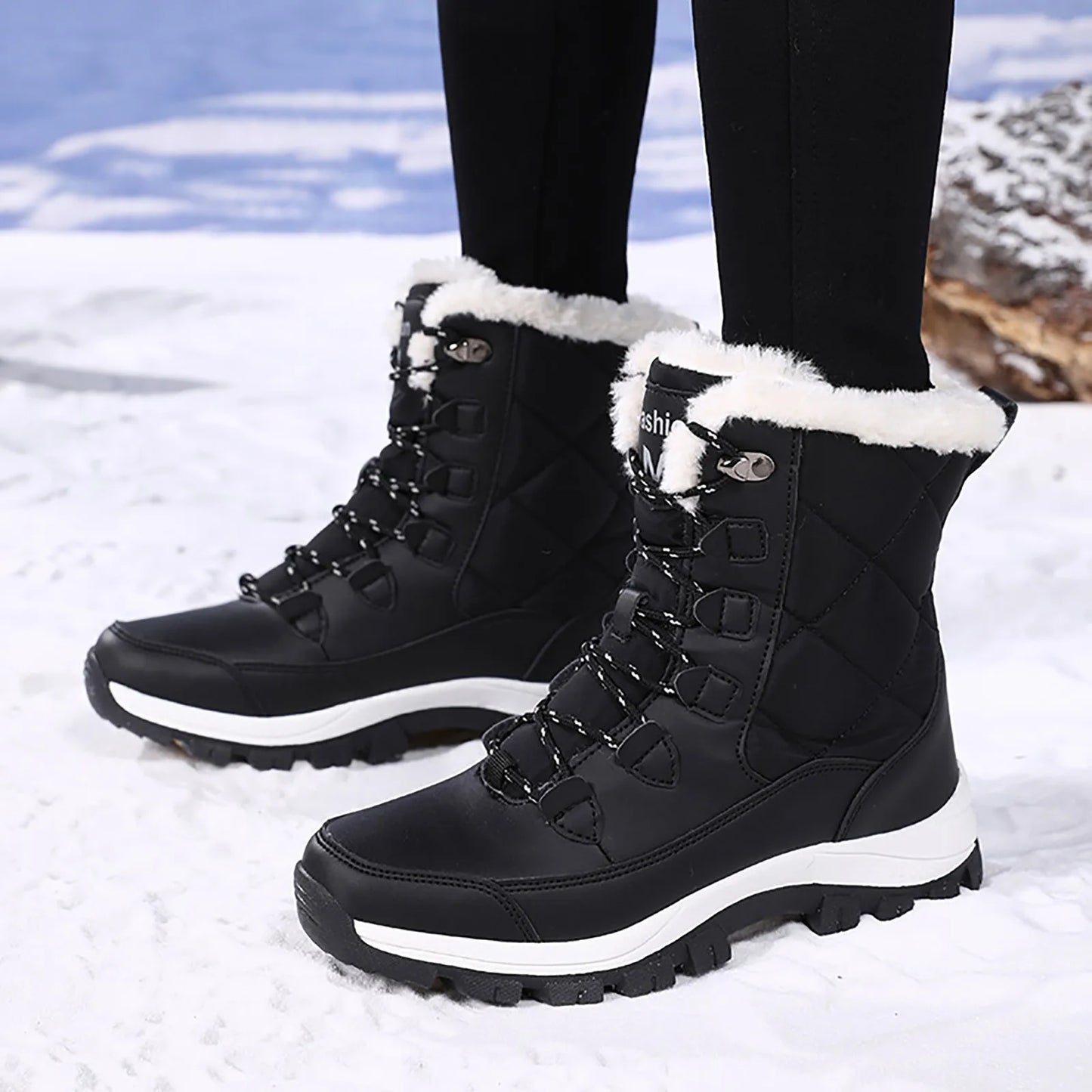 Winter Snow Boots For Women Casual High-Top Shoes/Northeast Big Size Female Outdoor Travel Tote Winter Boots