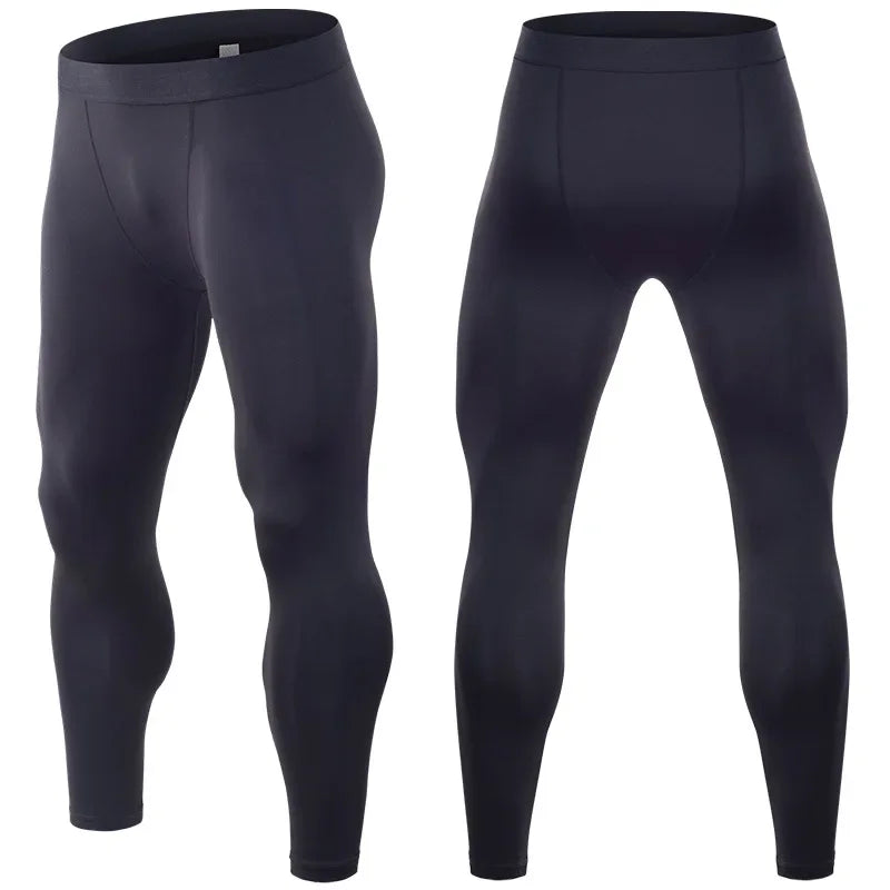 Men's compression sports pants fast drying fitness sports pants/running tight pants training tight pants black