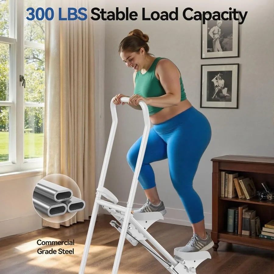 Home Exercise Stair Stepper with Handlebar for Cardio Fitness Training/High Load Capacity Up to 300LBS Compact Design
