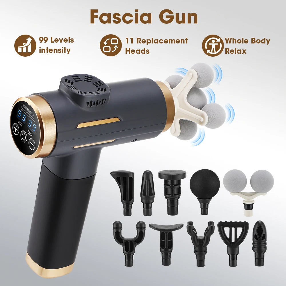 Electric Massage Gun 99 Levels High-Frequency Vibration Powerful/Fascia Gun for Body Muscle Relief Arm And Leg Massager
