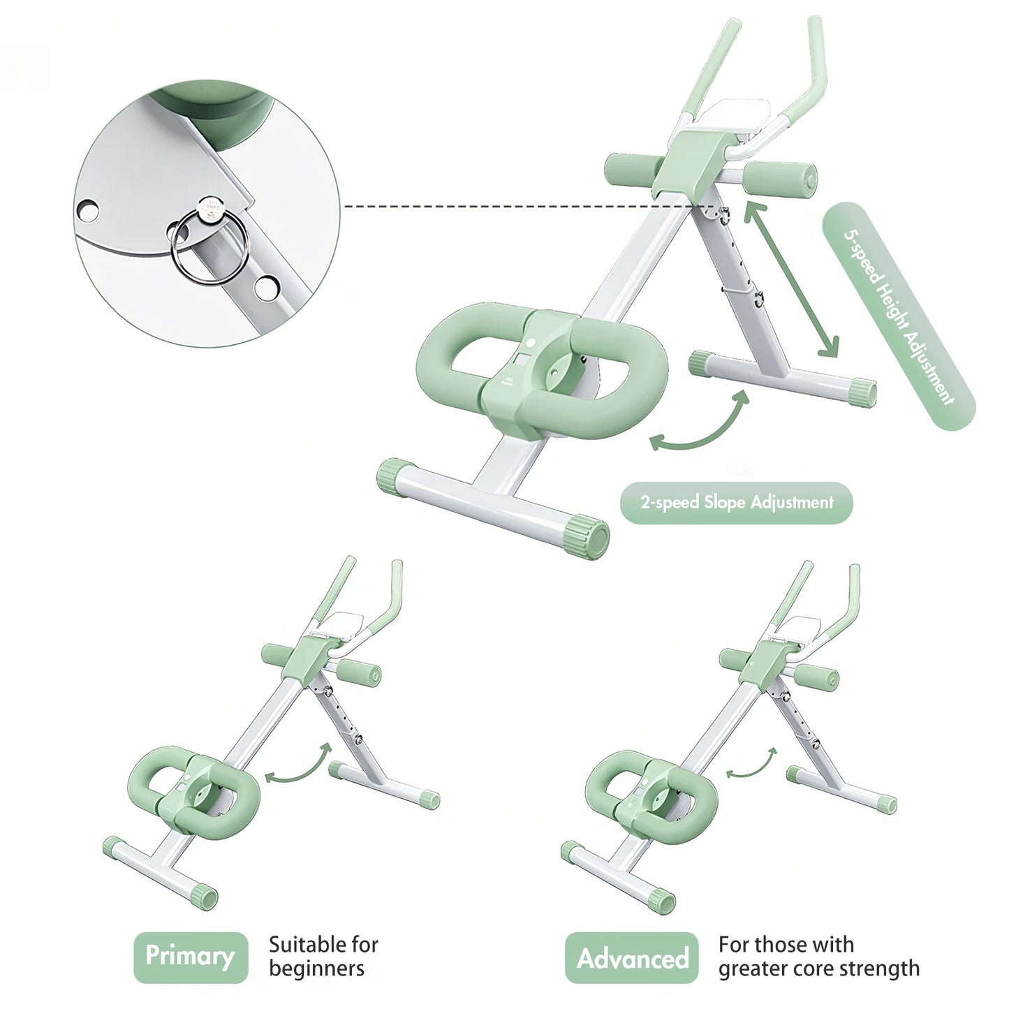 Ab Workout Machine Abdominal Adjustable Folding Crunch/Trainer Core Machine Full Body  Equipment for Home Gym