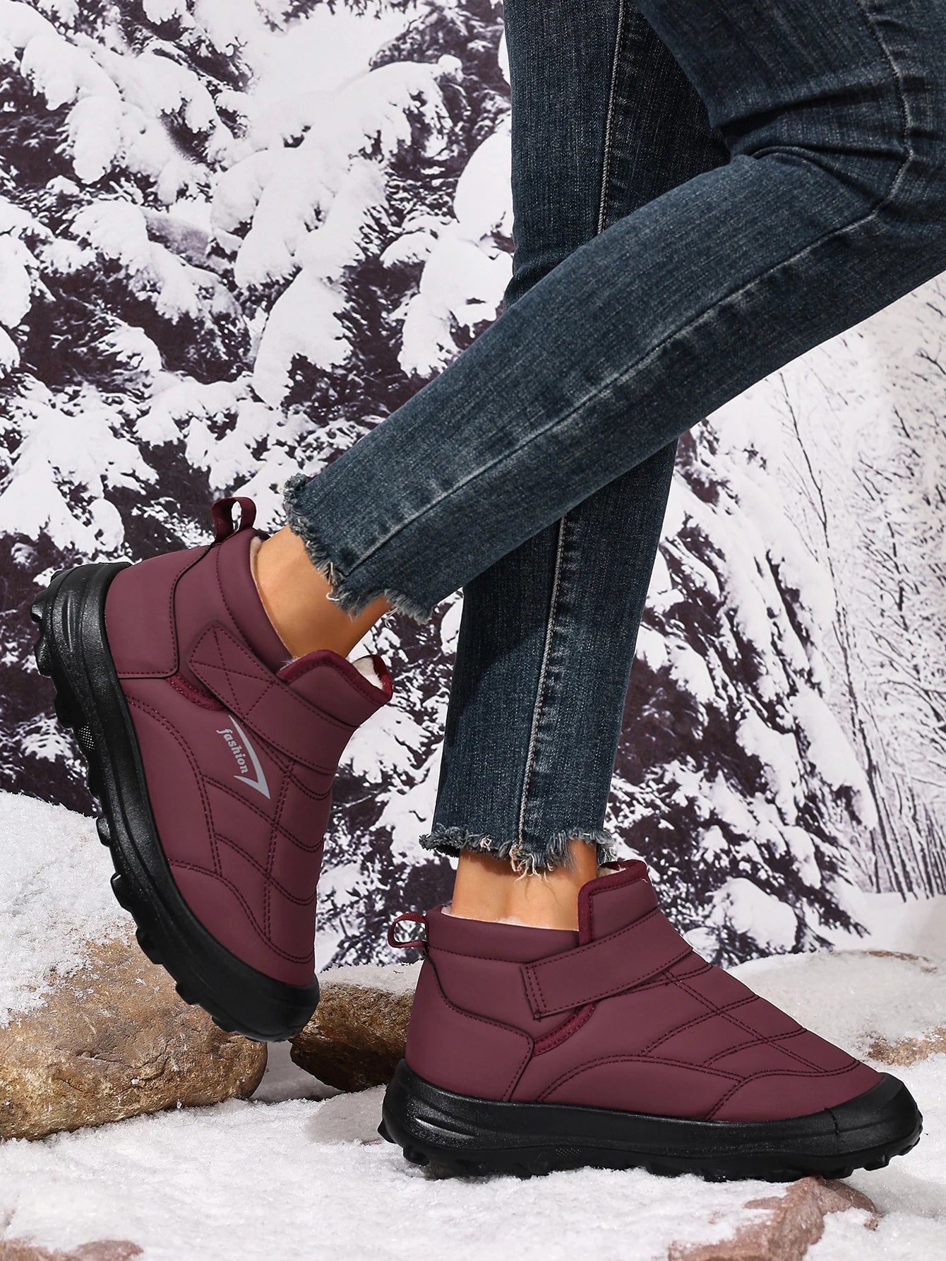 Women's cotton shoes for winter warm and comfortable casual/and versatile waterproof and anti-slip wear-resistant