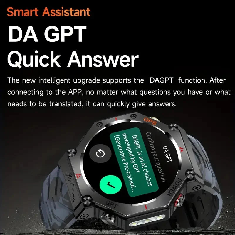 SENBONO GPS Smart Watch Men Built-in GPS Bluetooth Call/AI GPT Fitness Tracker Waterproof Military Sports Smartwatch for Men
