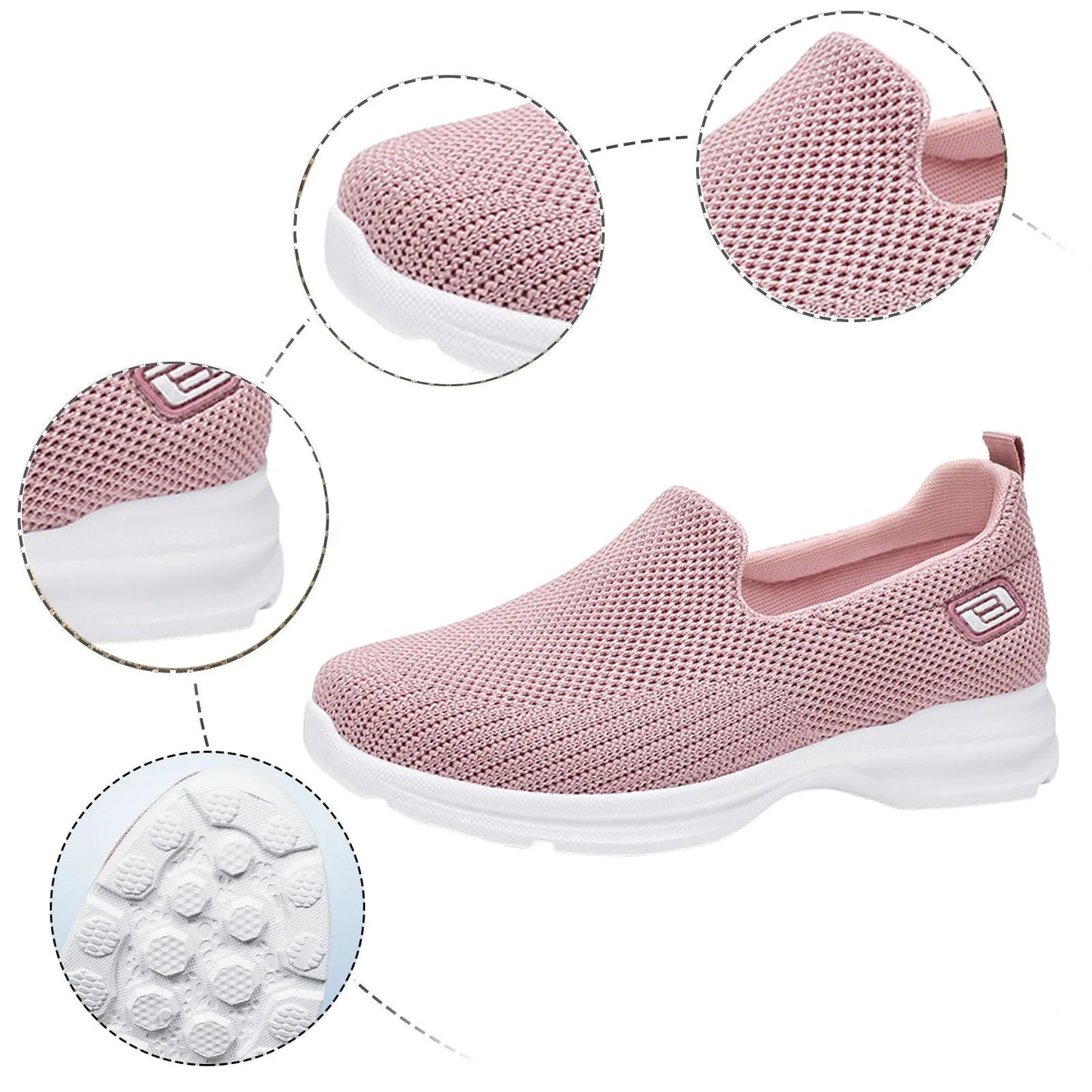 Women Sneakers Women's Spring And Summer Fashion Mesh/Breathable Casual Shoes Slip On Women's Sports Shoes