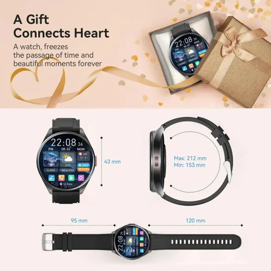 Smart Watch for Men & Women Wireless Calling Dialing 100+ Sport Modes/Fitness Tracker with Various APP Reminders Call