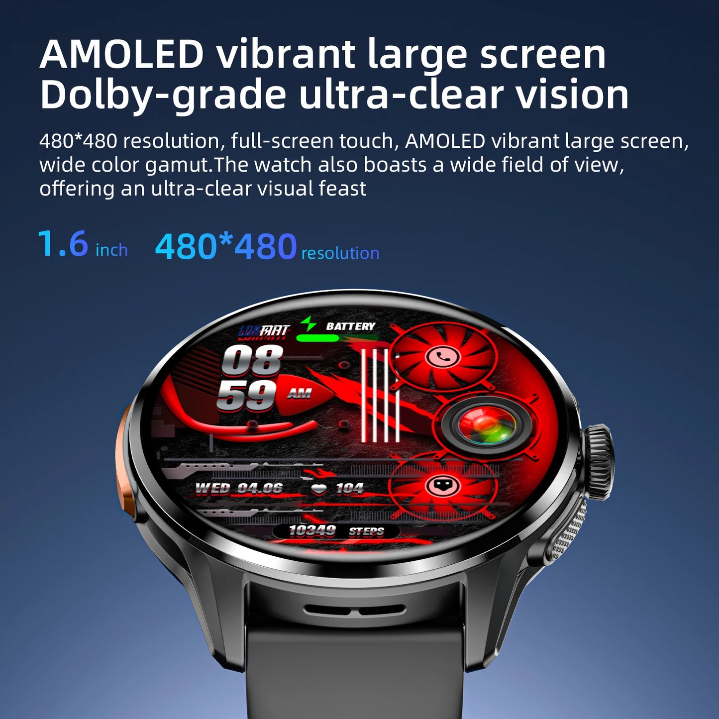 LOKMAT APPLLP 3 Android Smart Watch Amoled Round Screen/Retaining Camera Wifi 4G Watch Phone App Download with Quick Charging