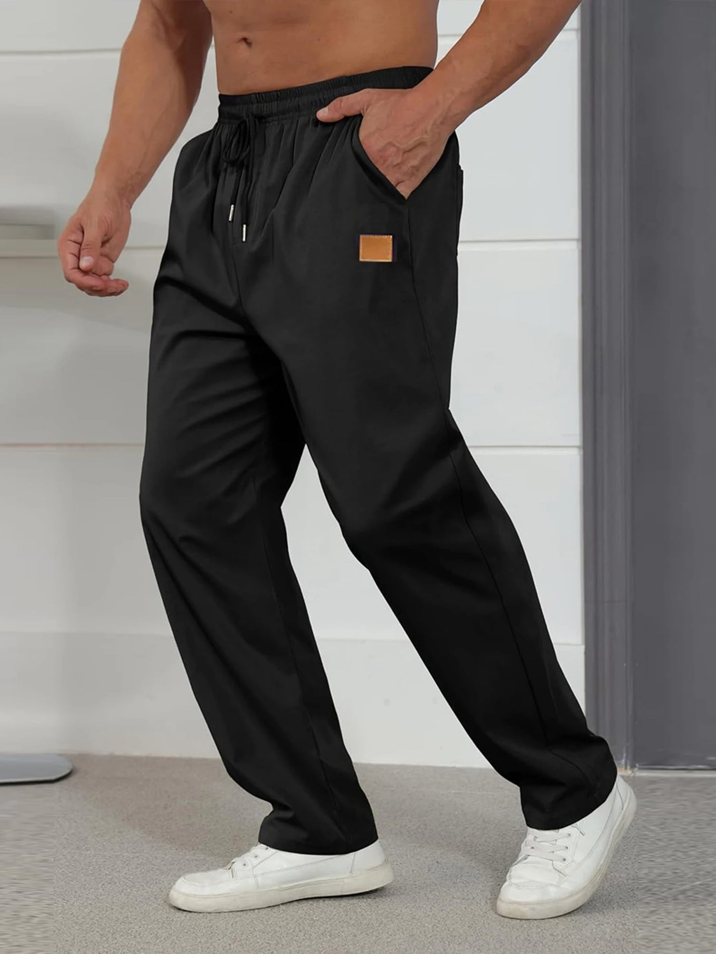 Men s Relaxed Fit Cargo Pants with Adjustable Drawstring Waistband/and Multiple Pockets for Everyday Wear