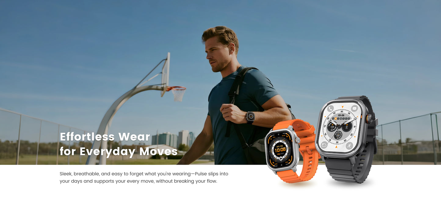 Original KOSPET PULSE Smart Watch Men Women 1.96" AMOLED BT Call/IP68 Waterproof 180 Freestyle Training Modes Fitness Monitoring