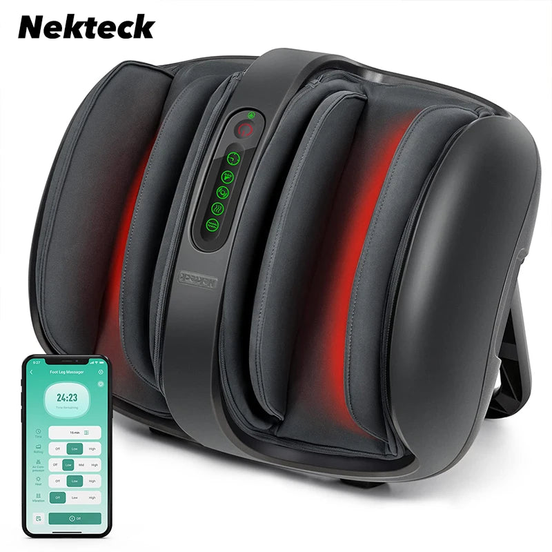 Nekteck Electric Foot Massager Heating Therapy Hot Compression/Kneading Roller Muscle Relax Pain Relief Foot Massage