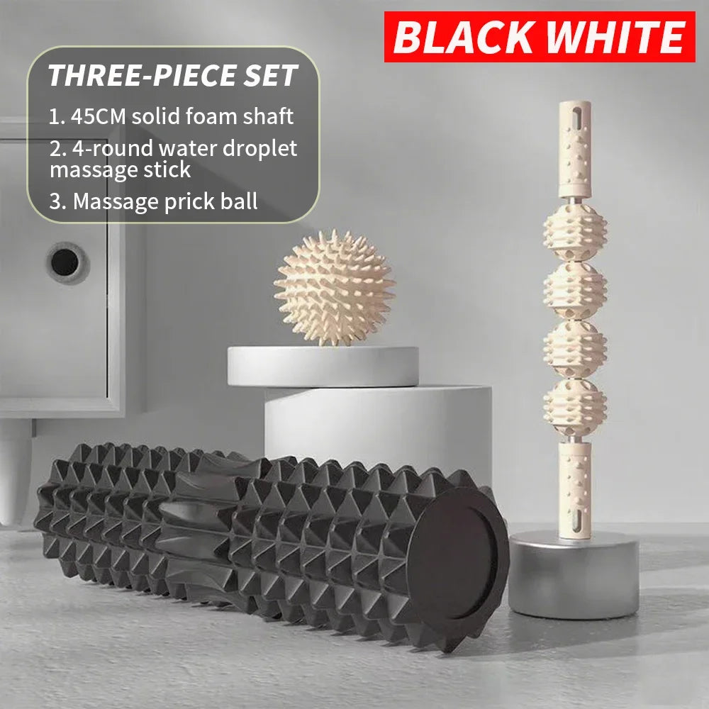 [Three piece massage set] Massage prick ball massage roller/foam massage roller shaft Yoga Equipment