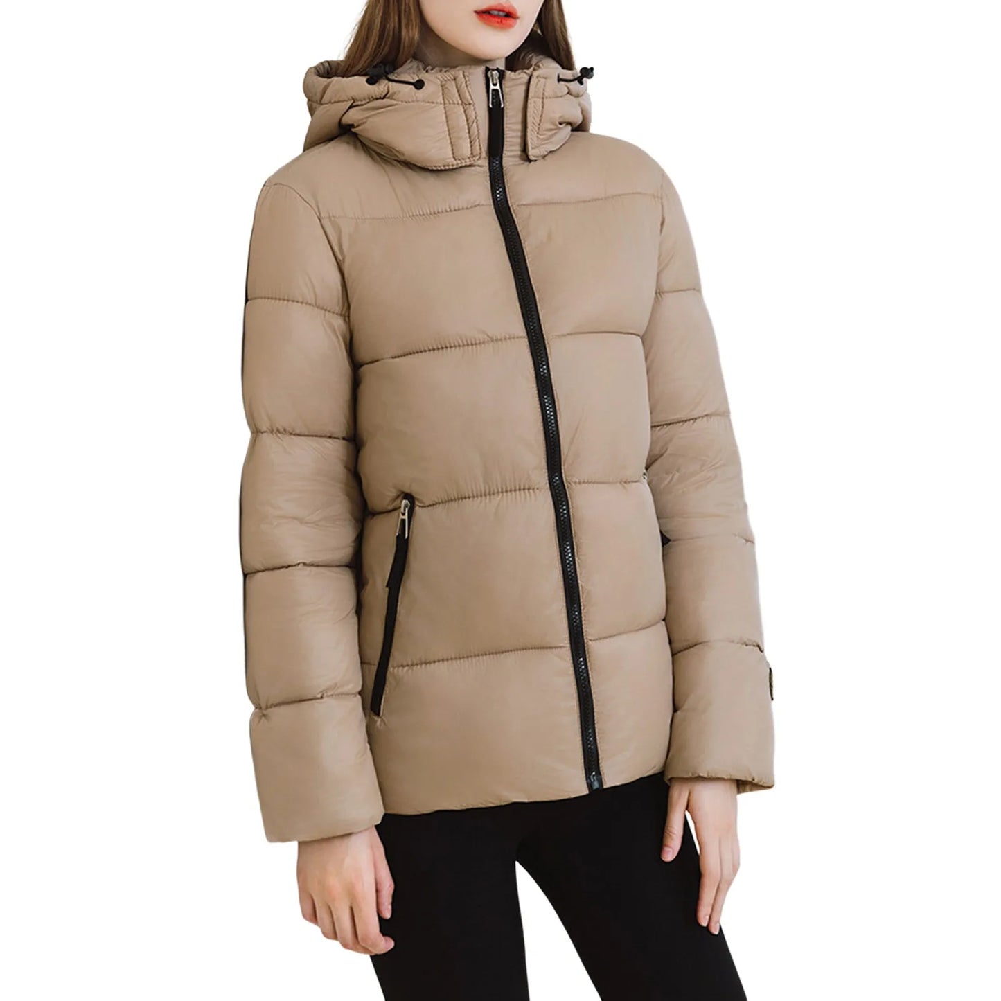 Winter Women Warm Cotton Down Coats Jacket Fashion/Lightweight Puffer Coats Female Korean Slim Fit Hooded Jackets Parkas