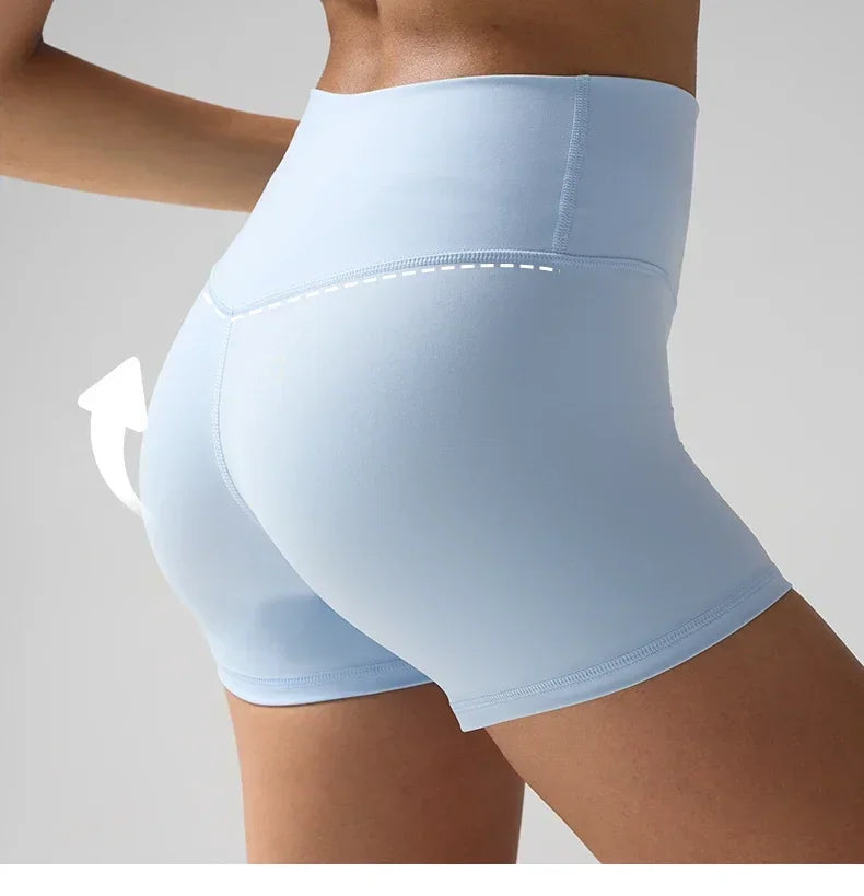 Women's Sports Yoga Shorts with High Waist Hip Lift Fitness/Running Cycling, 3-point Shorts Quick Drying Women's Yoga Short