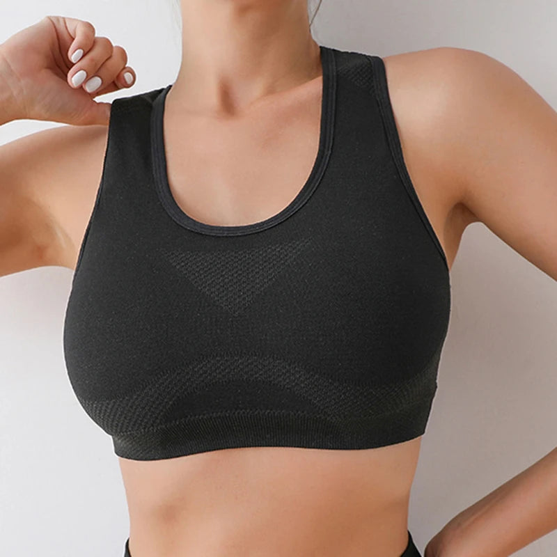 Women Sports Bras Yoga Top Vest High Shockproof Quick-drying Yoga/Gym Running Fitness Underwear Ladies Seamless Sportswear