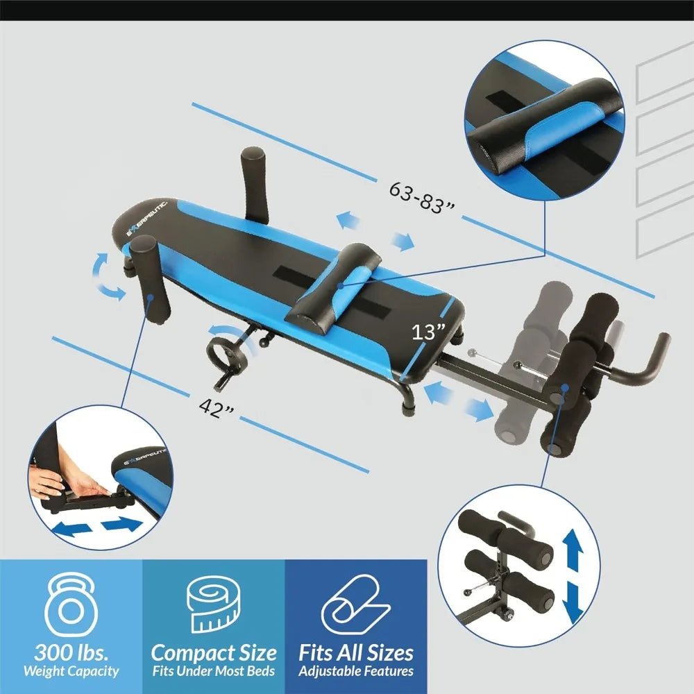 Alternative Inversion Traction Table/Back Stretcher for Lower Back Pain Relief For Home Gym - 350 Lbs Weight Limit