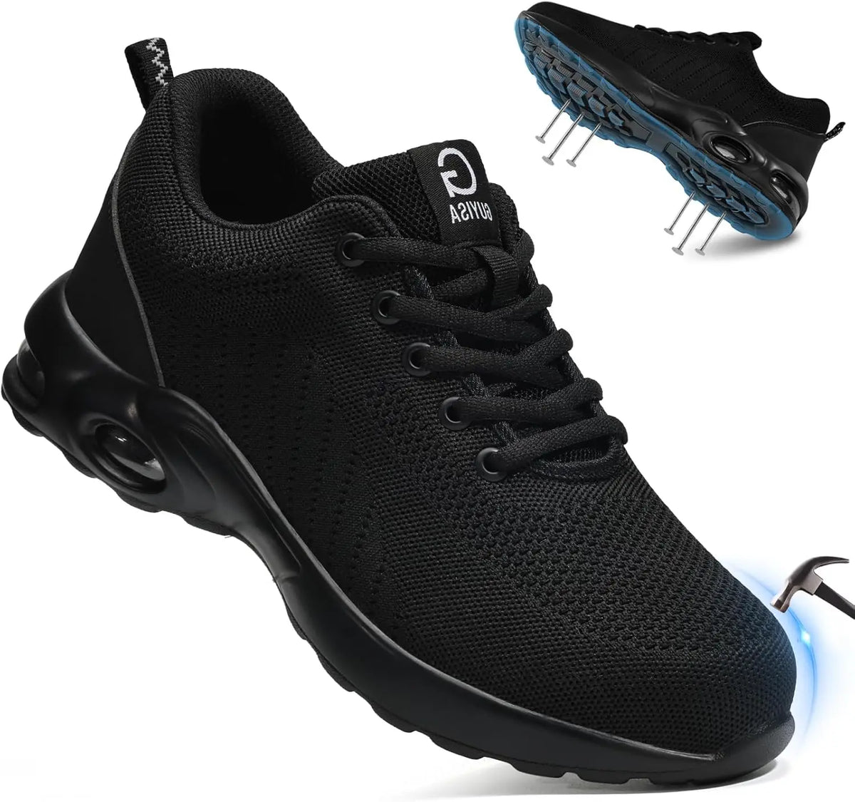 Wear Resistant Durable Steel Toe Work Shoes for Men Impact Resistant/Steel Toe Cap Lightweight Comfortable Industrial Safety Shoes