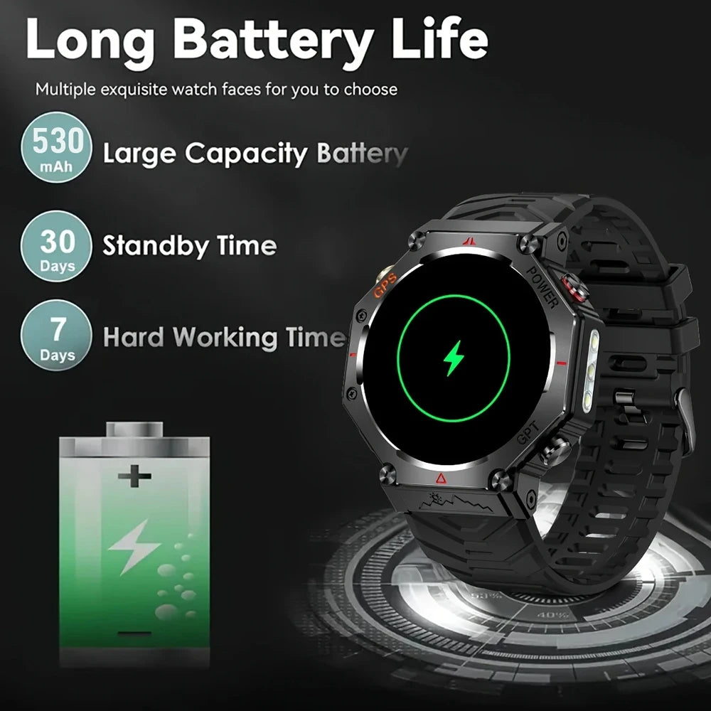 SENBONO GPS Smart Watch Men Built-in GPS Bluetooth Call/AI GPT Fitness Tracker Waterproof Military Sports Smartwatch for Men