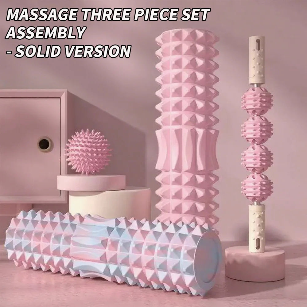 [Three piece massage set] Massage prick ball massage roller/foam massage roller shaft Yoga Equipment