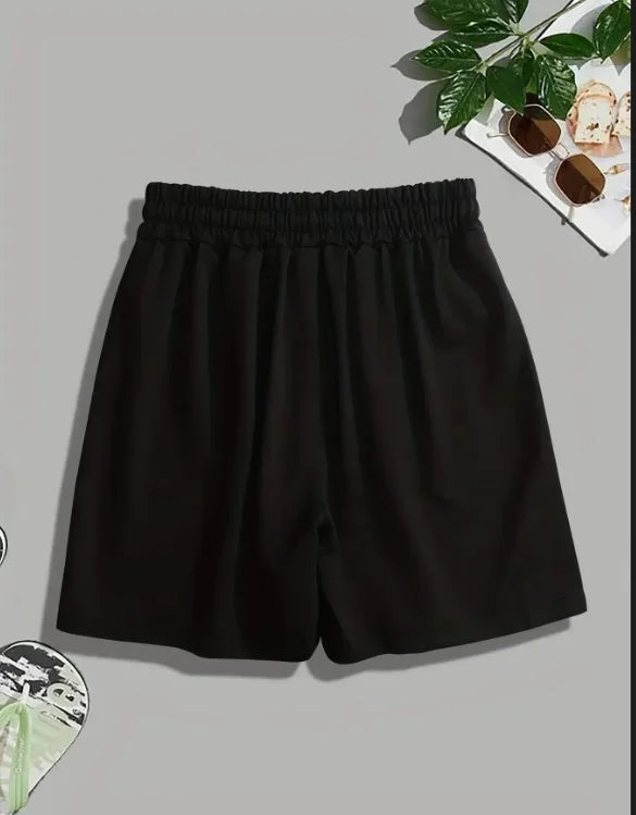 Men's Athletic Shorts Summer Workout Loose Fit Plain Black Knit/Running Basketball Gym Training Sports Shorts