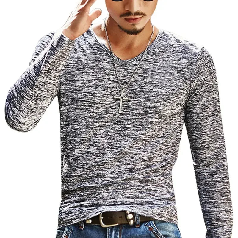 Summer Men's Fashion T shirt Oversized/Casual Long Sleeve Tops Slim Tees Shirt for Men