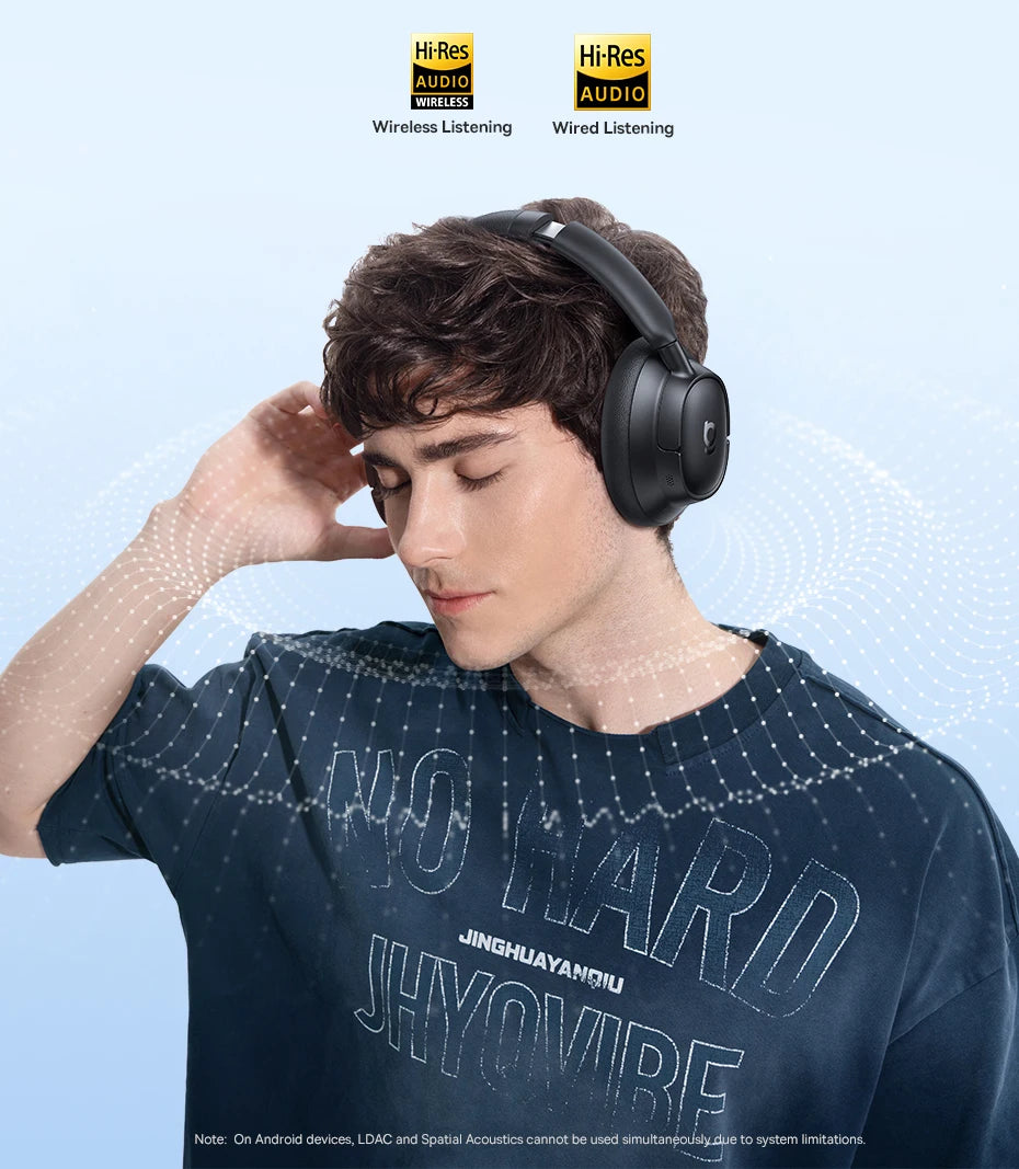 Baseus ANC Wireless Headphones 98% Adaptive/Hybrid Noise Cancelling Headsets Hi-Res LDAC Headphone Bluetooth 6.0