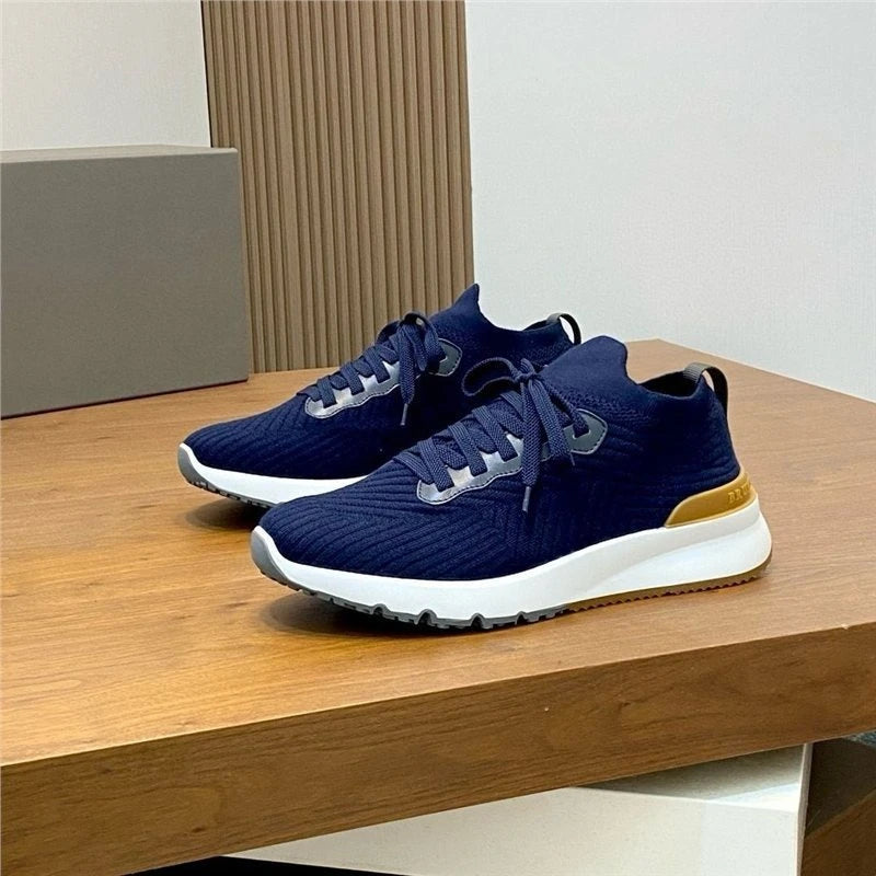 New Men's Lightweight Knitted Shoes Breathable Comfortable/Trendy Casual Athletic Sneakers Fashion Daily Footwear