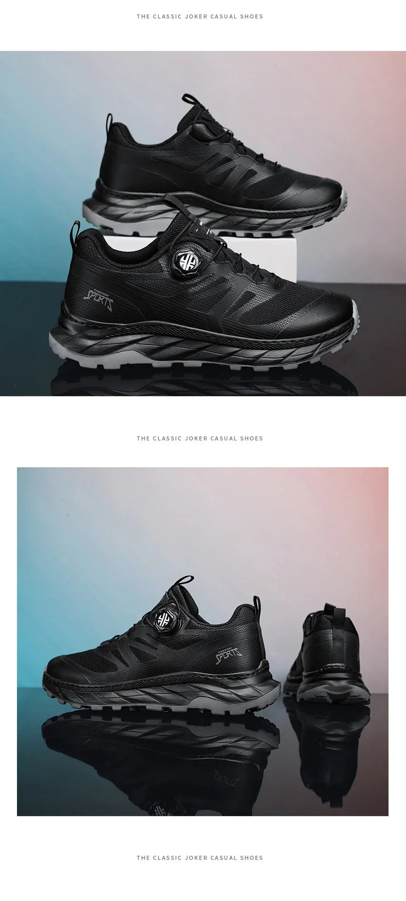 Spring Summer Thin Automatic Buckle Trail Running Shoes Casual/Function Hiking Breathable Outdoor Sports Trendy Footwear