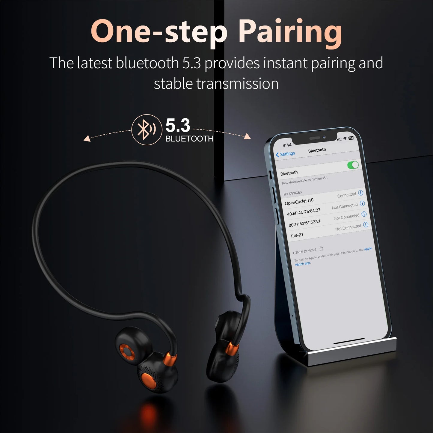 Ortizan Open Ear Wireless Headphones Sports/Bluetooth 5.3 Earphones IP6 Water Resistant Earbuds with HD Call Mic