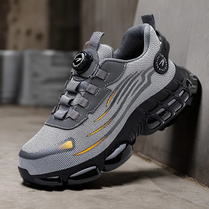 New Men's Safety Work Shoes Puncture Proof Indestructible/Rotated Buckle Waterproof Durable Sneakers for Men