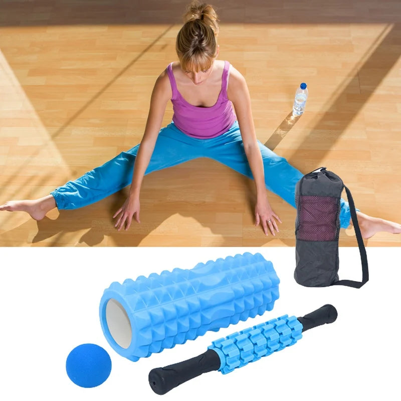 Fitness Pilates Foam Roller Blocks Suit Yoga Column/Massage Relax Ball Yoga Stick For Back Arm Leg Massage Trainer